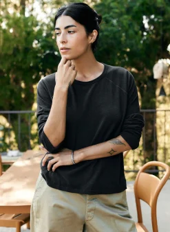 imogene + willie The Long Sleeve Raglan In Faded Black|Women Tees + Tanks|Knits & Sweaters