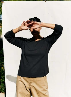 imogene + willie The Long Sleeve Raglan In Faded Black|Women Tees + Tanks|Knits & Sweaters