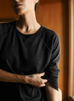 imogene + willie The Long Sleeve Raglan In Faded Black|Women Tees + Tanks|Knits & Sweaters