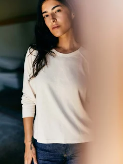 imogene + willie The Long Sleeve Raglan In Vintage White|Women Tees + Tanks|Knits & Sweaters
