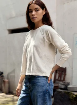 imogene + willie The Long Sleeve Raglan In Vintage White|Women Tees + Tanks|Knits & Sweaters