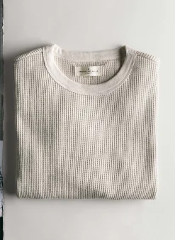 imogene + willie The Long Sleeve Thermal Crew In Ash| Knits & Sweaters