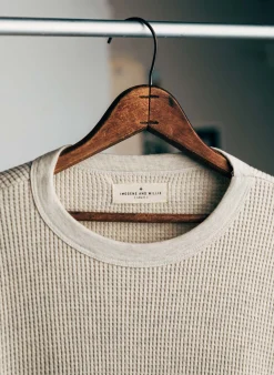 imogene + willie The Long Sleeve Thermal Crew In Ash| Knits & Sweaters
