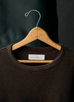 imogene + willie The Long Sleeve Thermal Crew In Brown| Knits & Sweaters