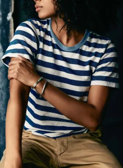 imogene + willie The Novel Knit Indigo Stripe Tee|Women Tees + Tanks