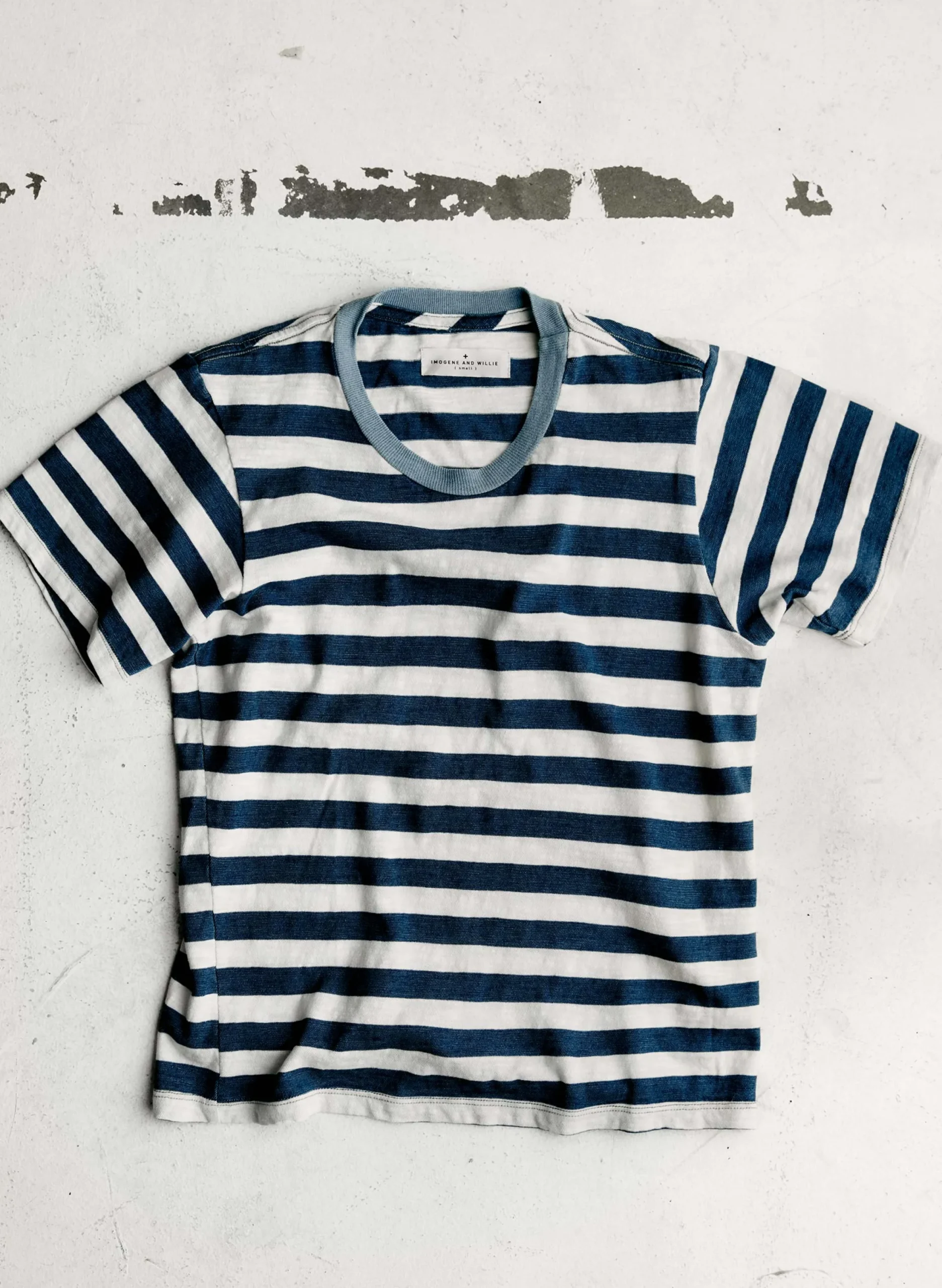 imogene + willie The Novel Knit Indigo Stripe Tee|Women Tees + Tanks