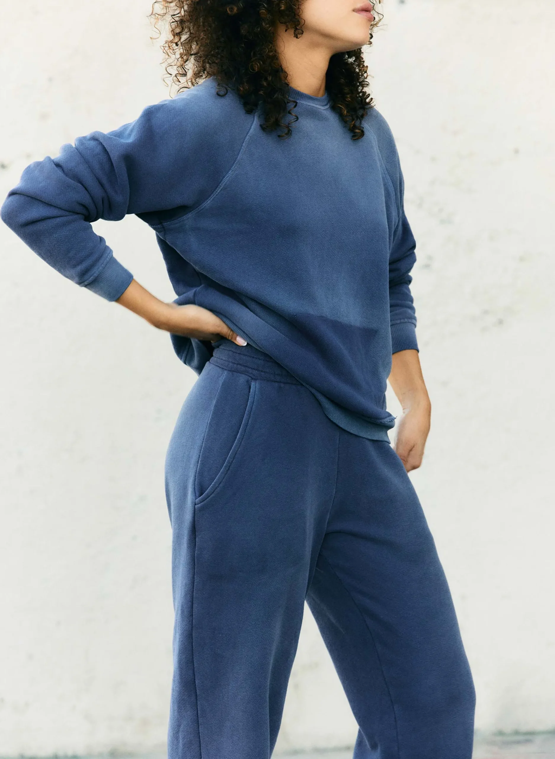 imogene + willie The Old School Crew In Faded Blue|Women Knits & Sweaters|Knits & Sweaters