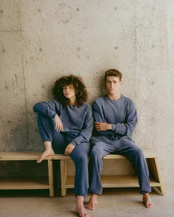 imogene + willie The Old School Crew In Faded Blue|Women Knits & Sweaters|Knits & Sweaters