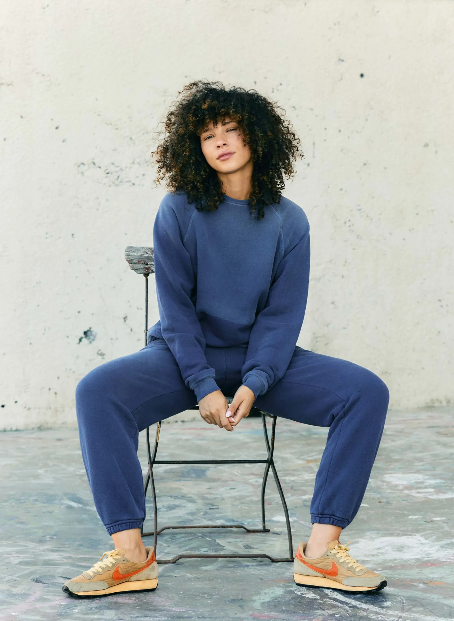 imogene + willie The Old School Crew In Faded Blue|Women Knits & Sweaters|Knits & Sweaters