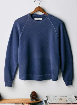 imogene + willie The Old School Crew In Faded Blue|Women Knits & Sweaters|Knits & Sweaters