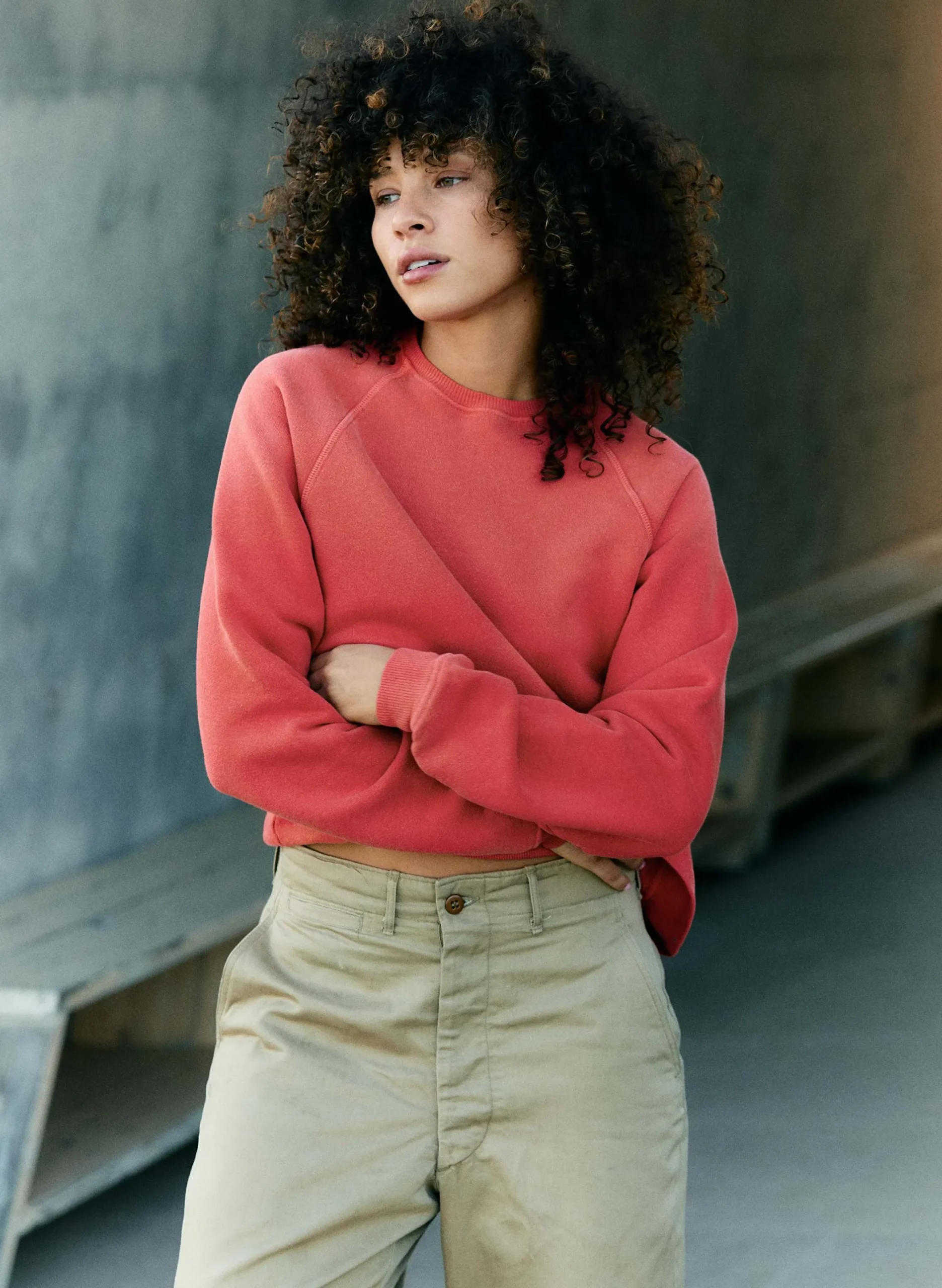 imogene + willie The Old School Crew In Faded Red|Women Knits & Sweaters|Knits & Sweaters