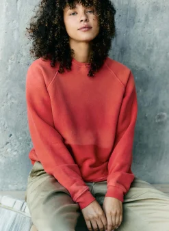 imogene + willie The Old School Crew In Faded Red|Women Knits & Sweaters|Knits & Sweaters