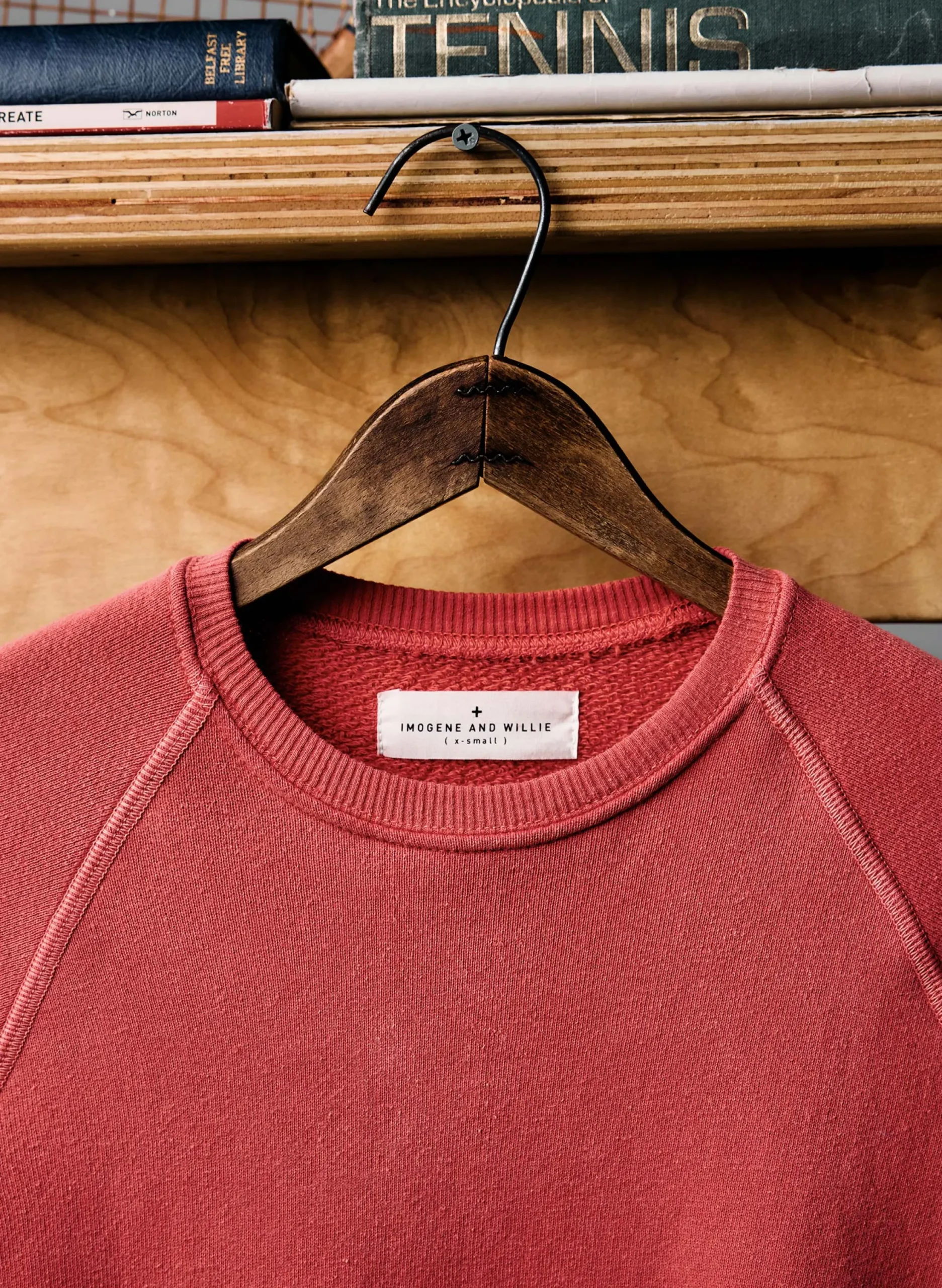 imogene + willie The Old School Crew In Faded Red|Women Knits & Sweaters|Knits & Sweaters