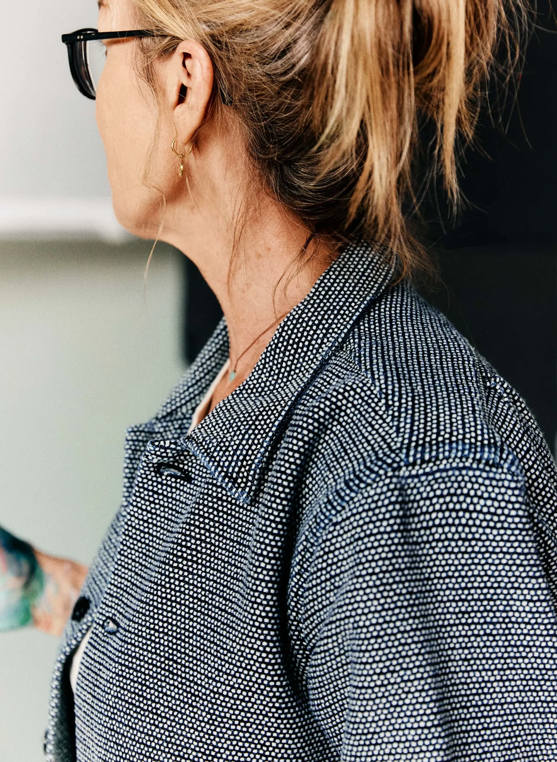 imogene + willie The Painters Coat In Indigo Cream Sashiko|Women Jackets