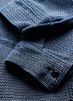 imogene + willie The Painters Coat In Indigo Cream Sashiko|Women Jackets