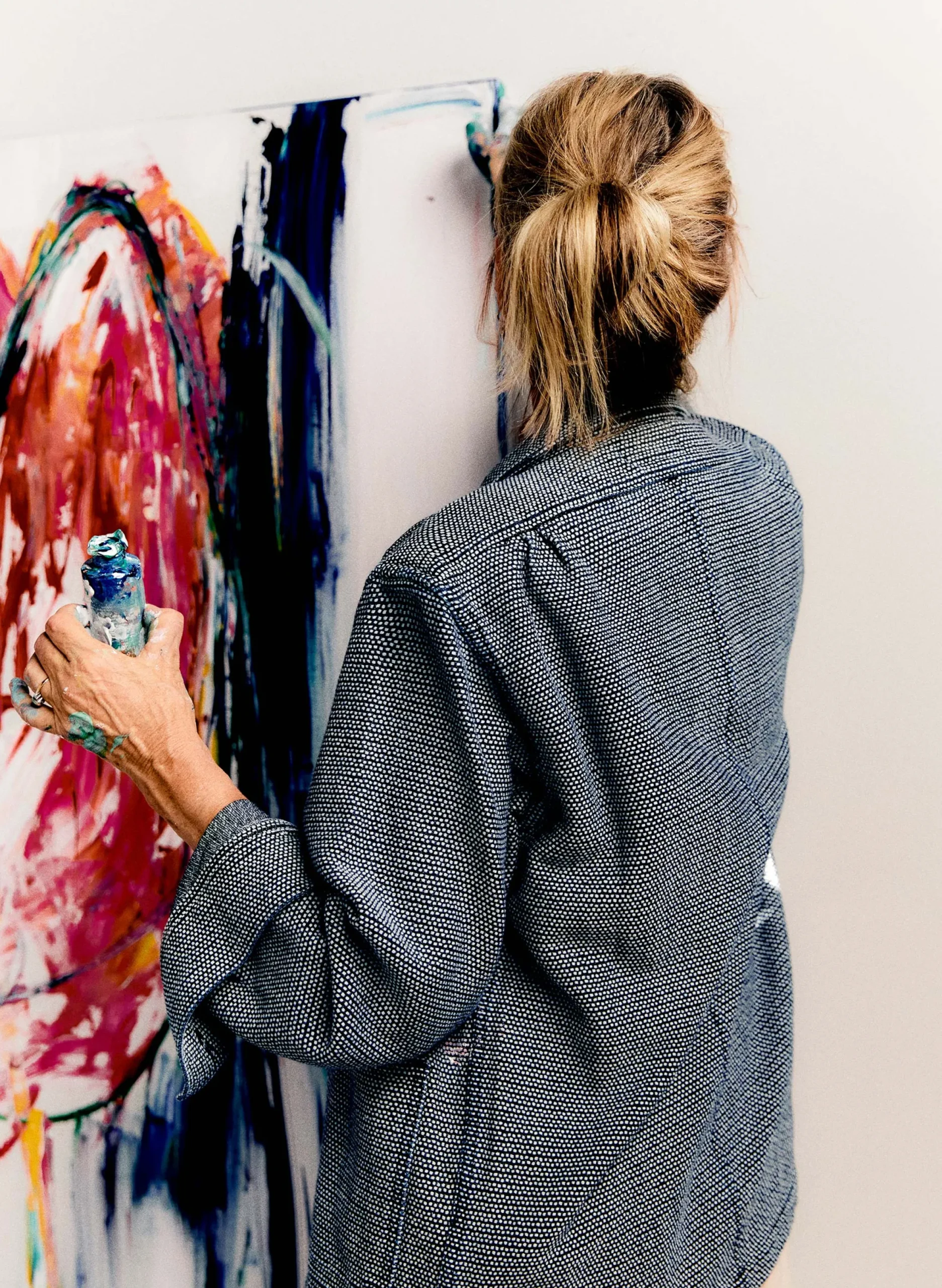 imogene + willie The Painters Coat In Indigo Cream Sashiko|Women Jackets