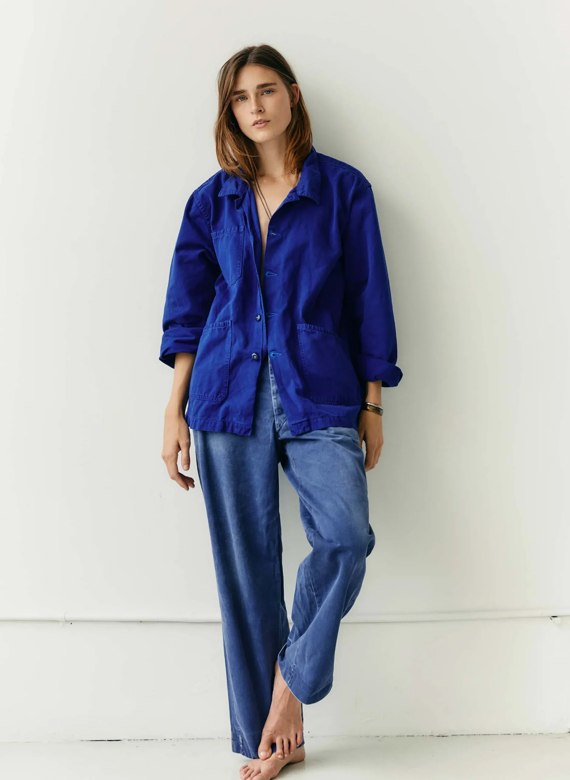 imogene + willie The Painters Coat In Klein Blue|Women Jackets