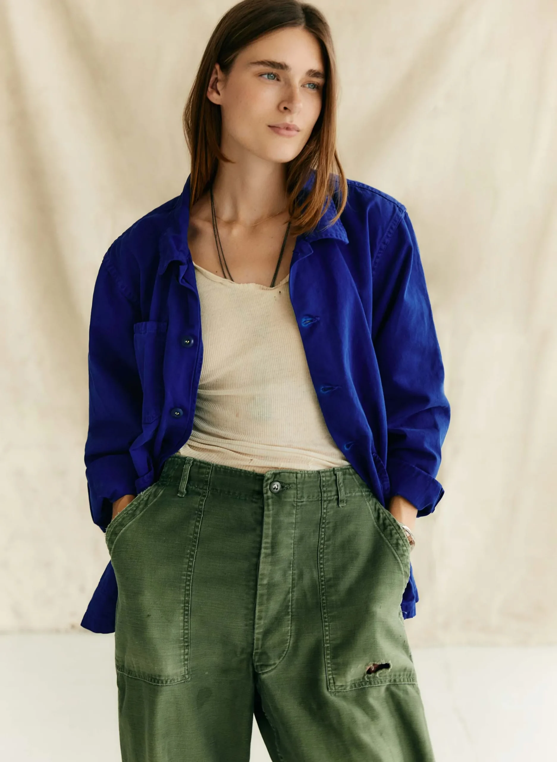 imogene + willie The Painters Coat In Klein Blue|Women Jackets