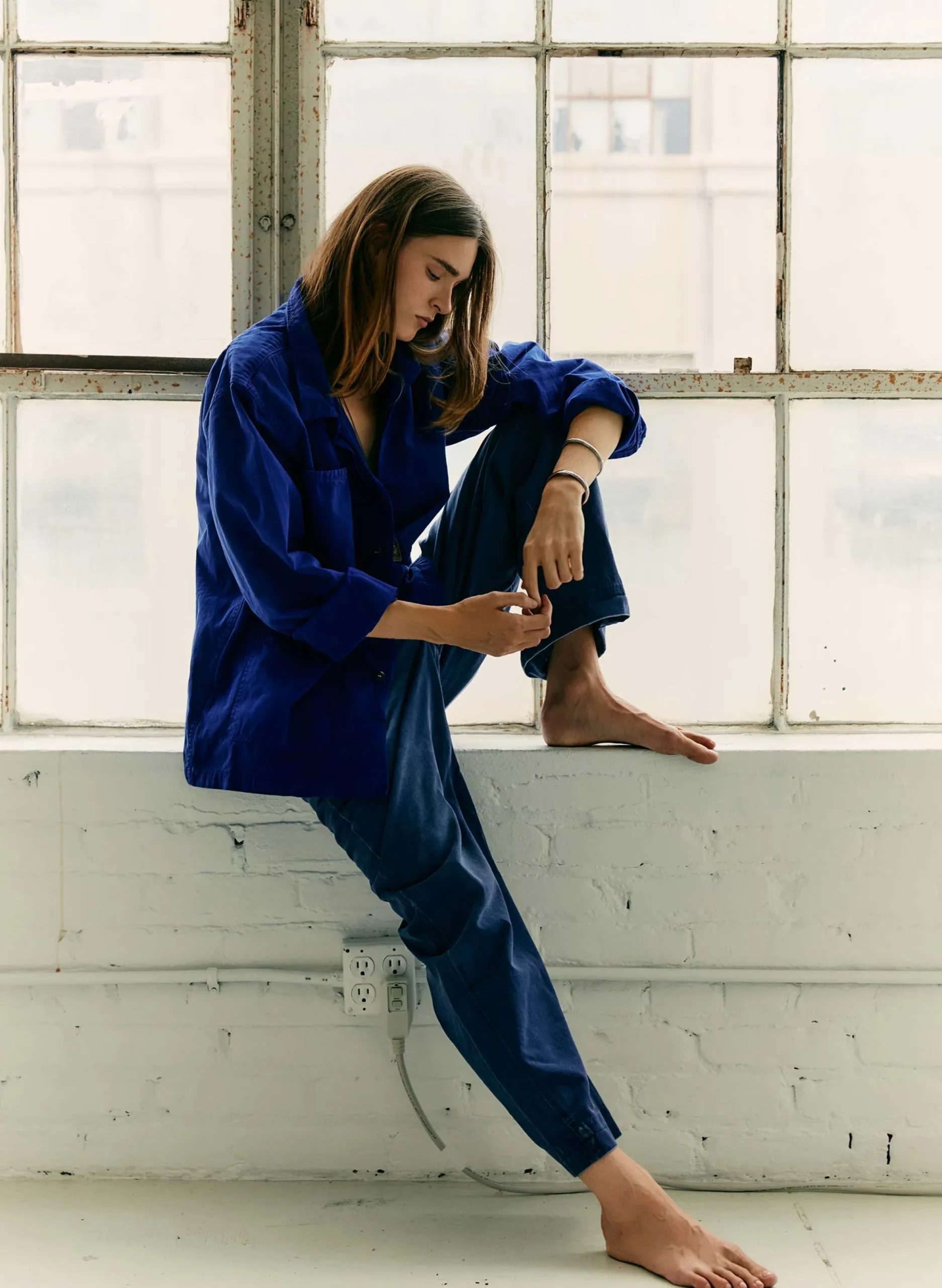 imogene + willie The Painters Coat In Klein Blue|Women Jackets