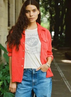 imogene + willie The Palmer Corduroy Shirt In Poppy|Women Shirts