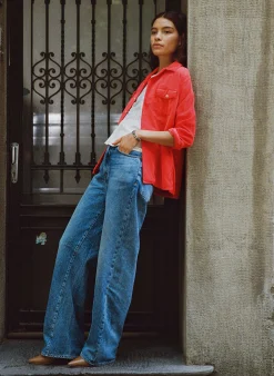 imogene + willie The Palmer Corduroy Shirt In Poppy|Women Shirts