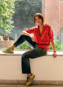 imogene + willie The Palmer Corduroy Shirt In Poppy|Women Shirts