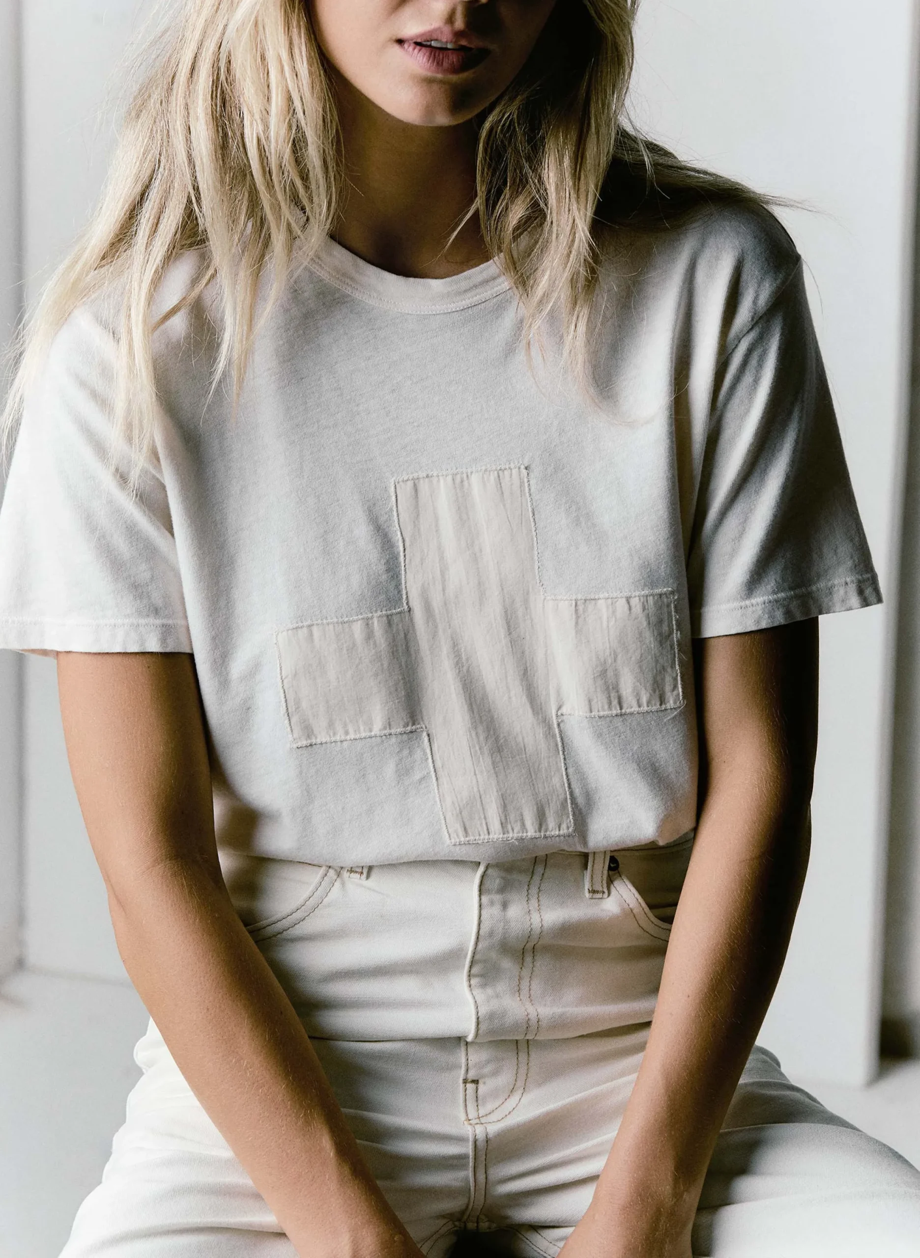 imogene + willie The "plus" Tee In Vintage White|Women Graphic Tees|Graphic Tees