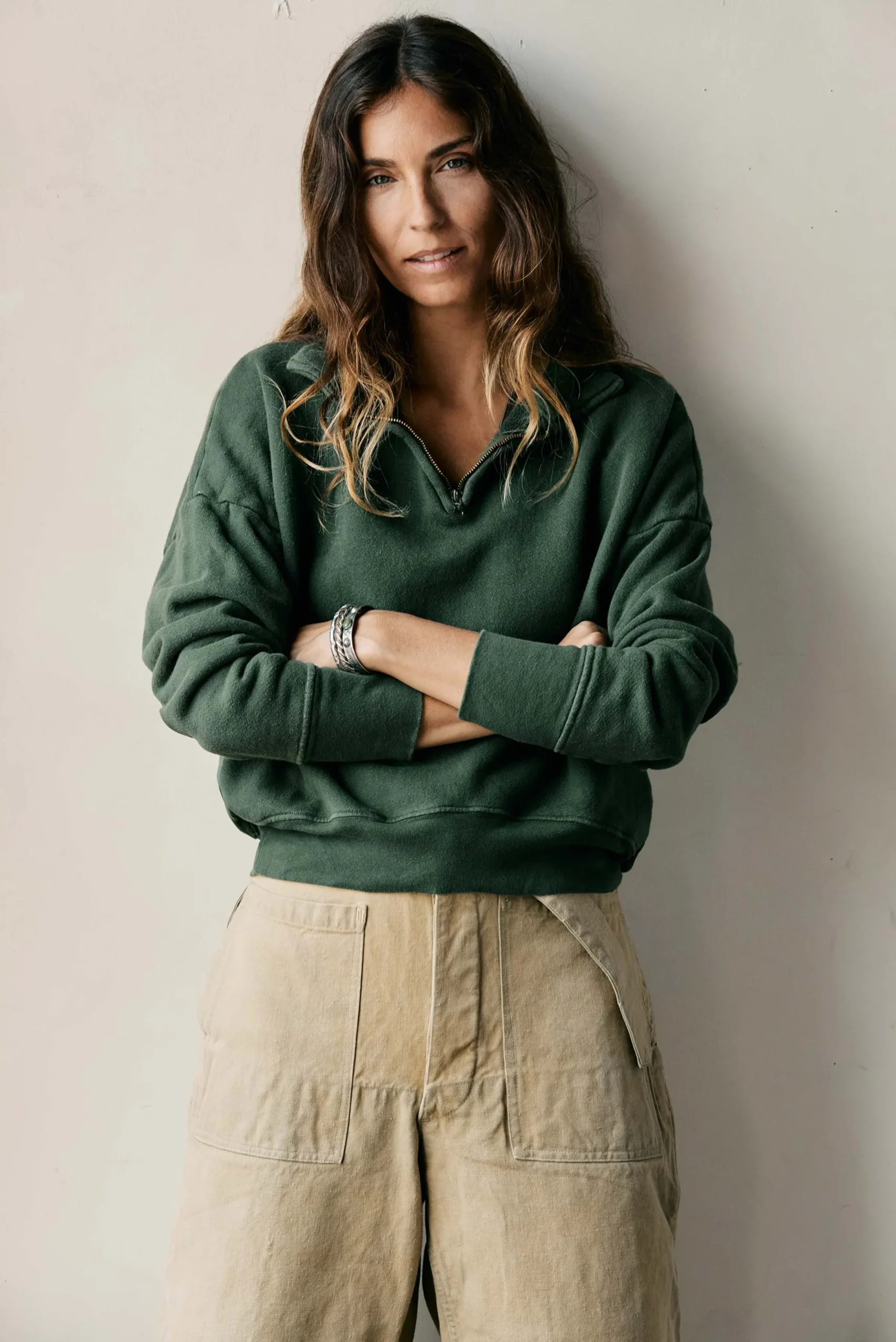 imogene + willie The Quarter Zip Forest Green Pullover|Women Knits & Sweaters|Jackets