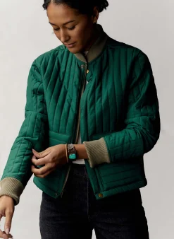 imogene + willie The Quilted Liner In Green|Women Jackets