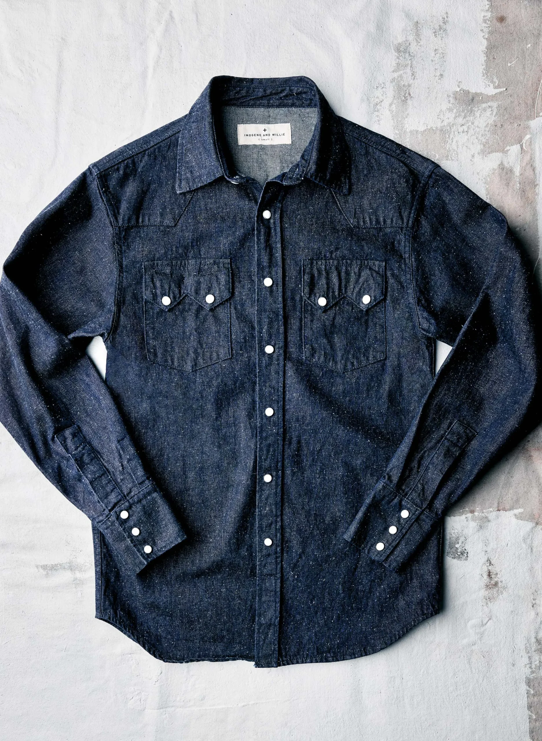 imogene + willie The Sawtooth Pearl Snap In Indigo Nep| Shirts