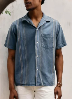 imogene + willie The Serra Camp Shirt In Washed Indigo Stripe| Shirts