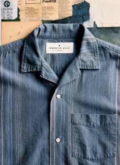 imogene + willie The Serra Camp Shirt In Washed Indigo Stripe| Shirts