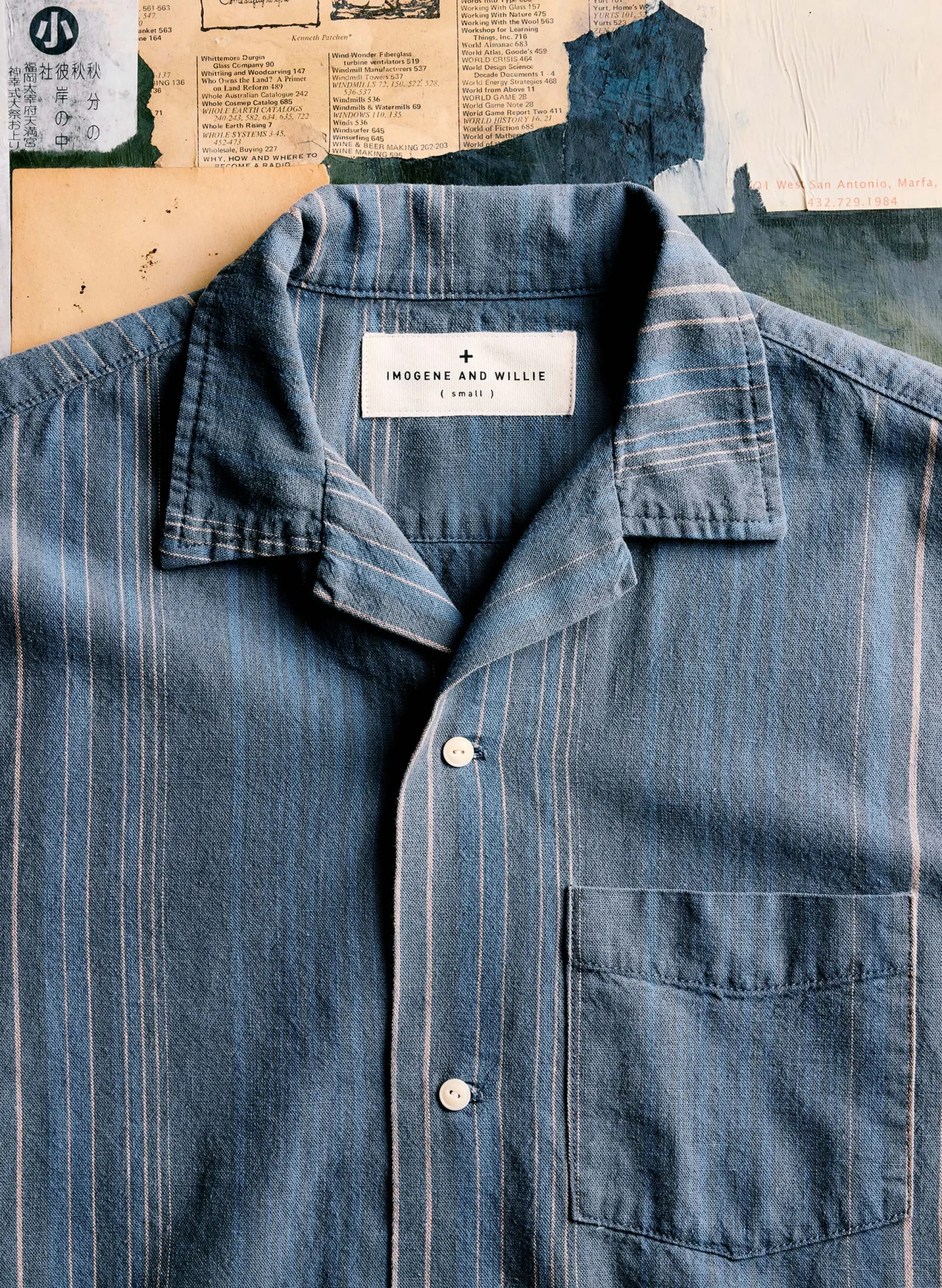 imogene + willie The Serra Camp Shirt In Washed Indigo Stripe| Shirts