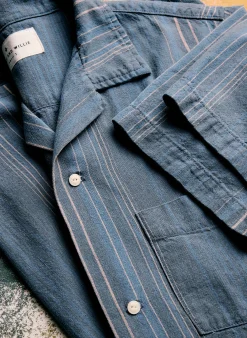 imogene + willie The Serra Camp Shirt In Washed Indigo Stripe| Shirts