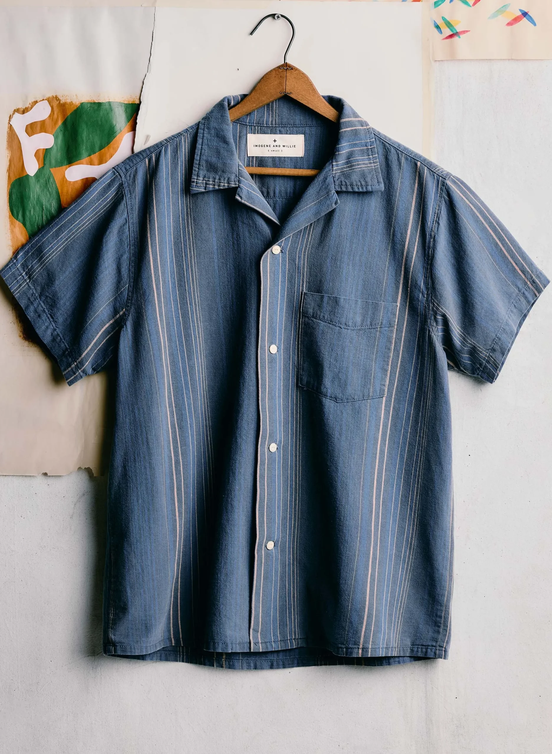 imogene + willie The Serra Camp Shirt In Washed Indigo Stripe| Shirts