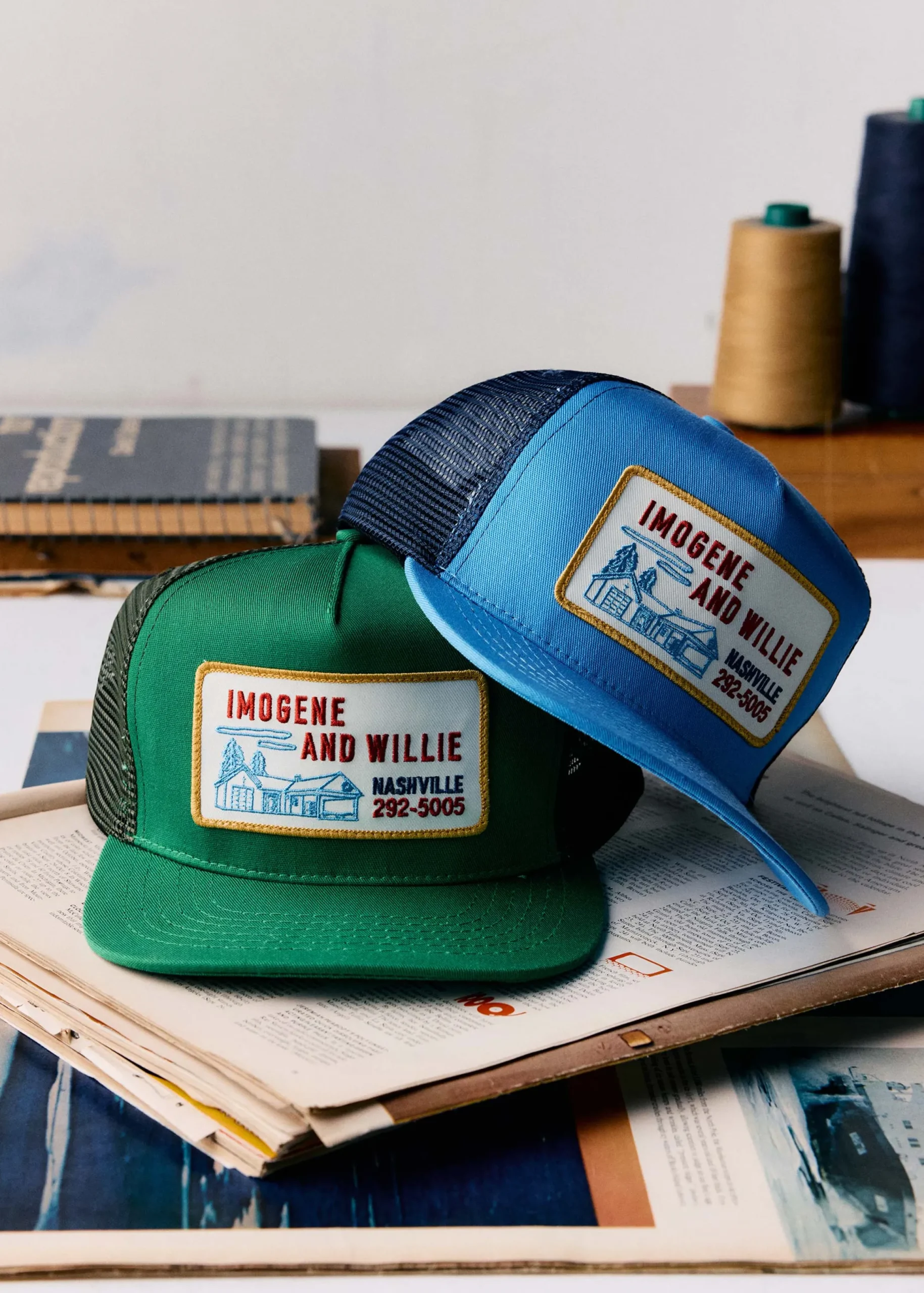 imogene + willie The "service Station" Trucker In Kelly Green|Women Accessories|Accessories