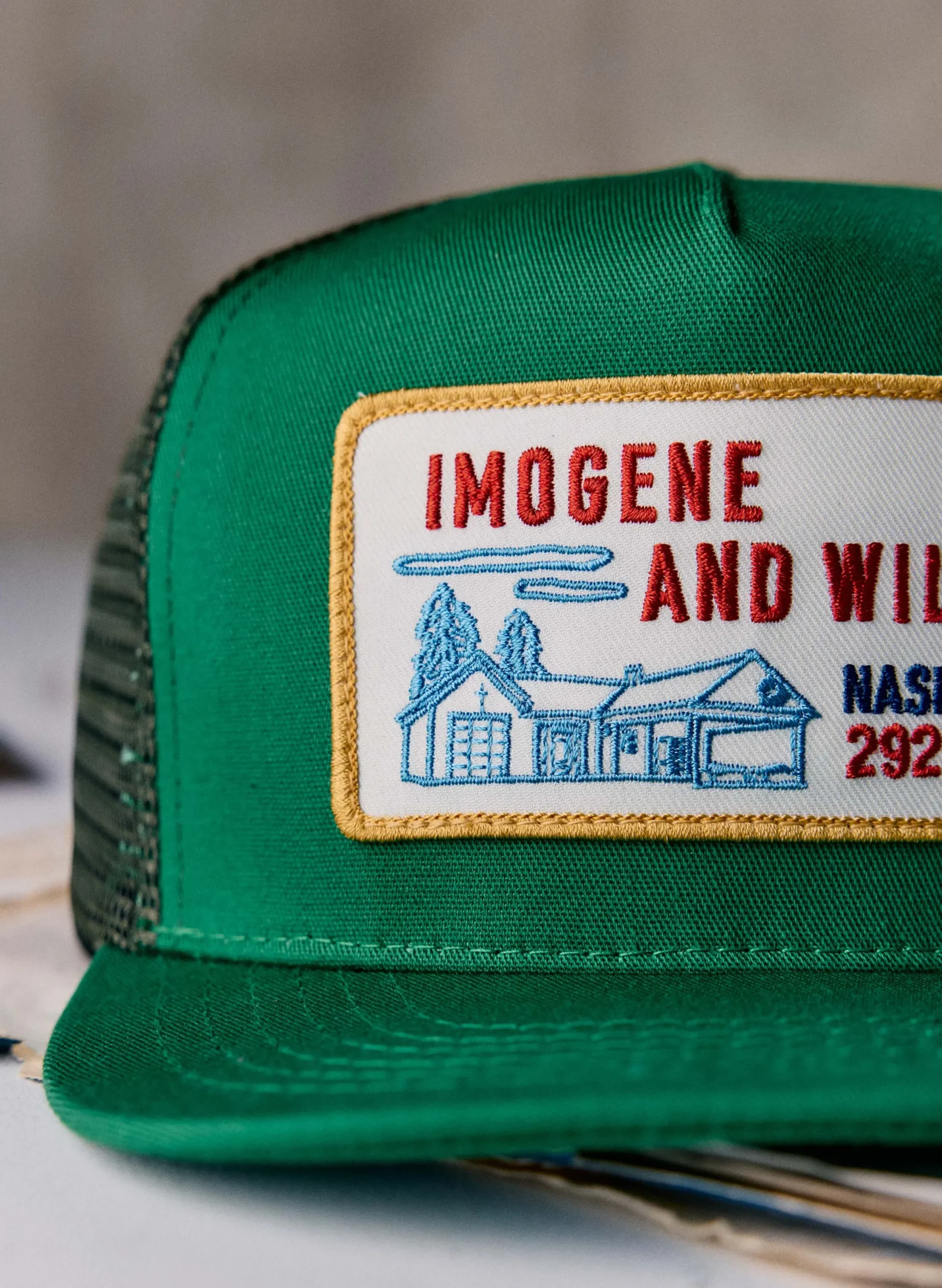 imogene + willie The "service Station" Trucker In Kelly Green|Women Accessories|Accessories