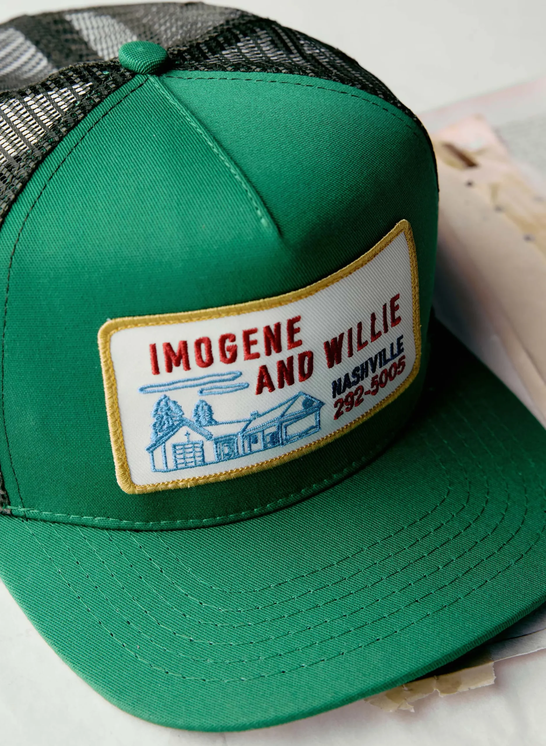 imogene + willie The "service Station" Trucker In Kelly Green|Women Accessories|Accessories