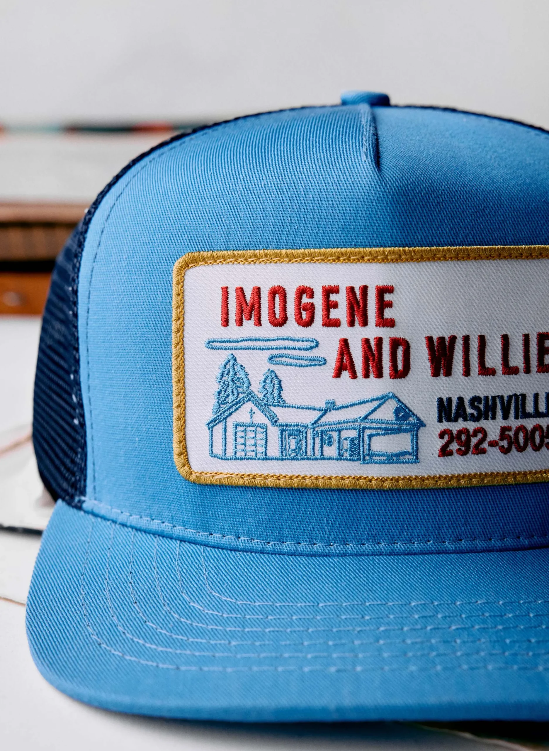 imogene + willie The "service Station" Trucker In Blue|Women Accessories|Accessories