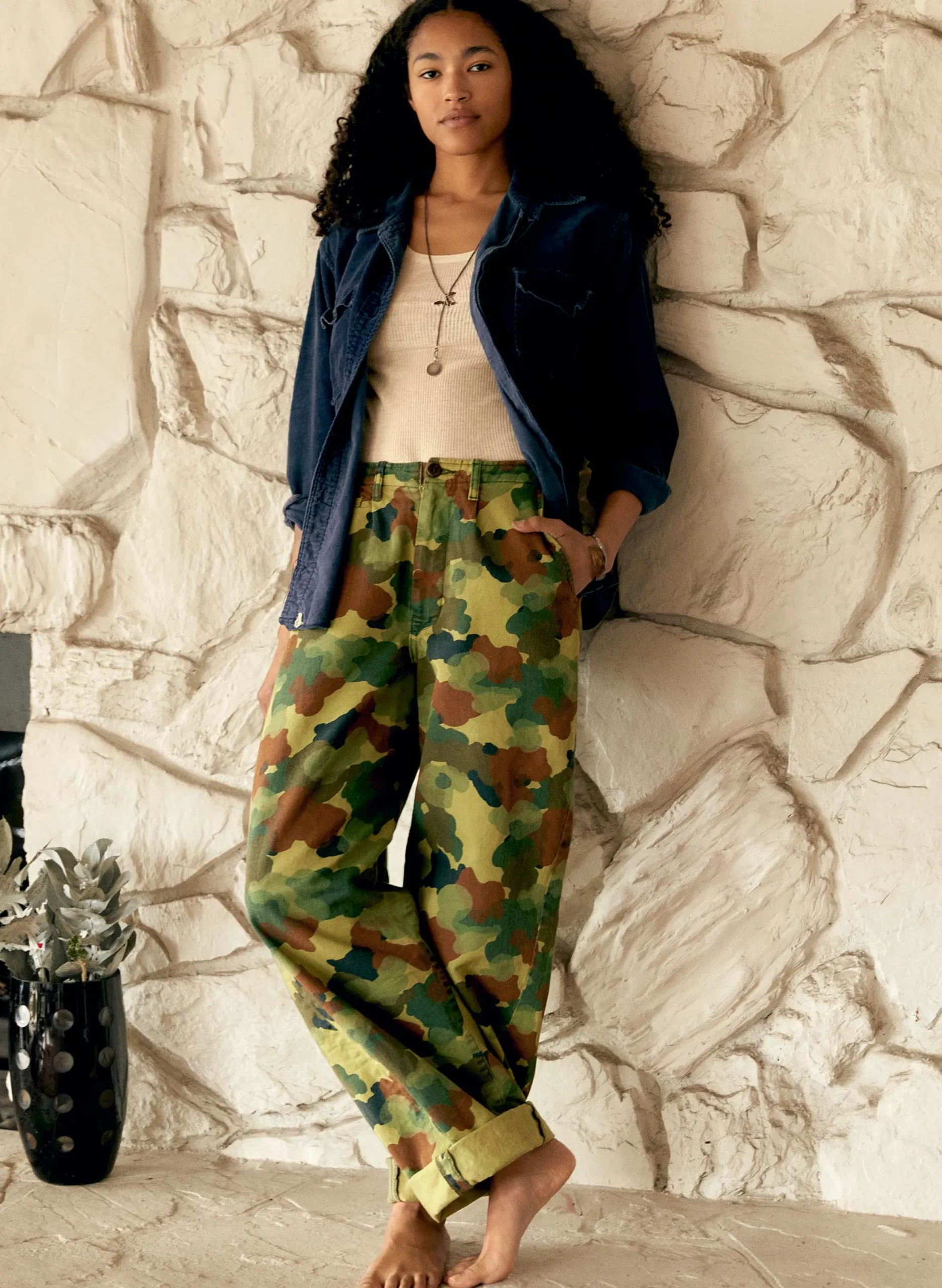 imogene + willie The Sonora Painted Camo Trouser|Women Pants & Shorts