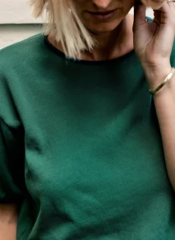 imogene + willie The S/s Ringer Sweatshirt In Fern|Women Knits & Sweaters