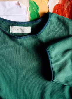 imogene + willie The S/s Ringer Sweatshirt In Fern|Women Knits & Sweaters