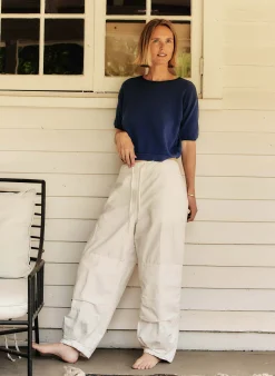imogene + willie The S/s Ringer Sweatshirt In Navy|Women Knits & Sweaters