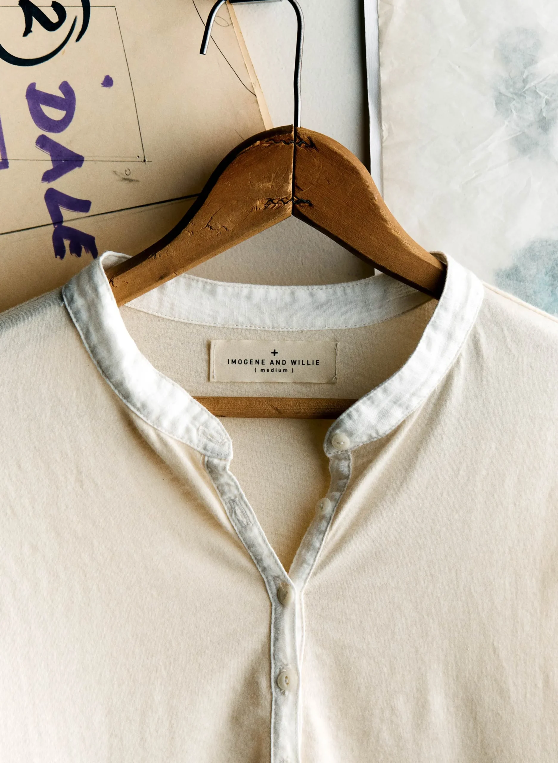 imogene + willie The Vintage Henley In White|Women Knits & Sweaters