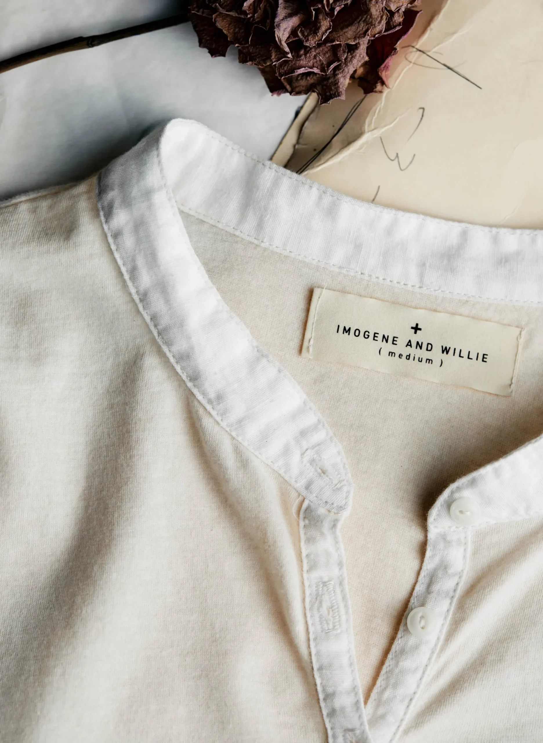 imogene + willie The Vintage Henley In White|Women Knits & Sweaters