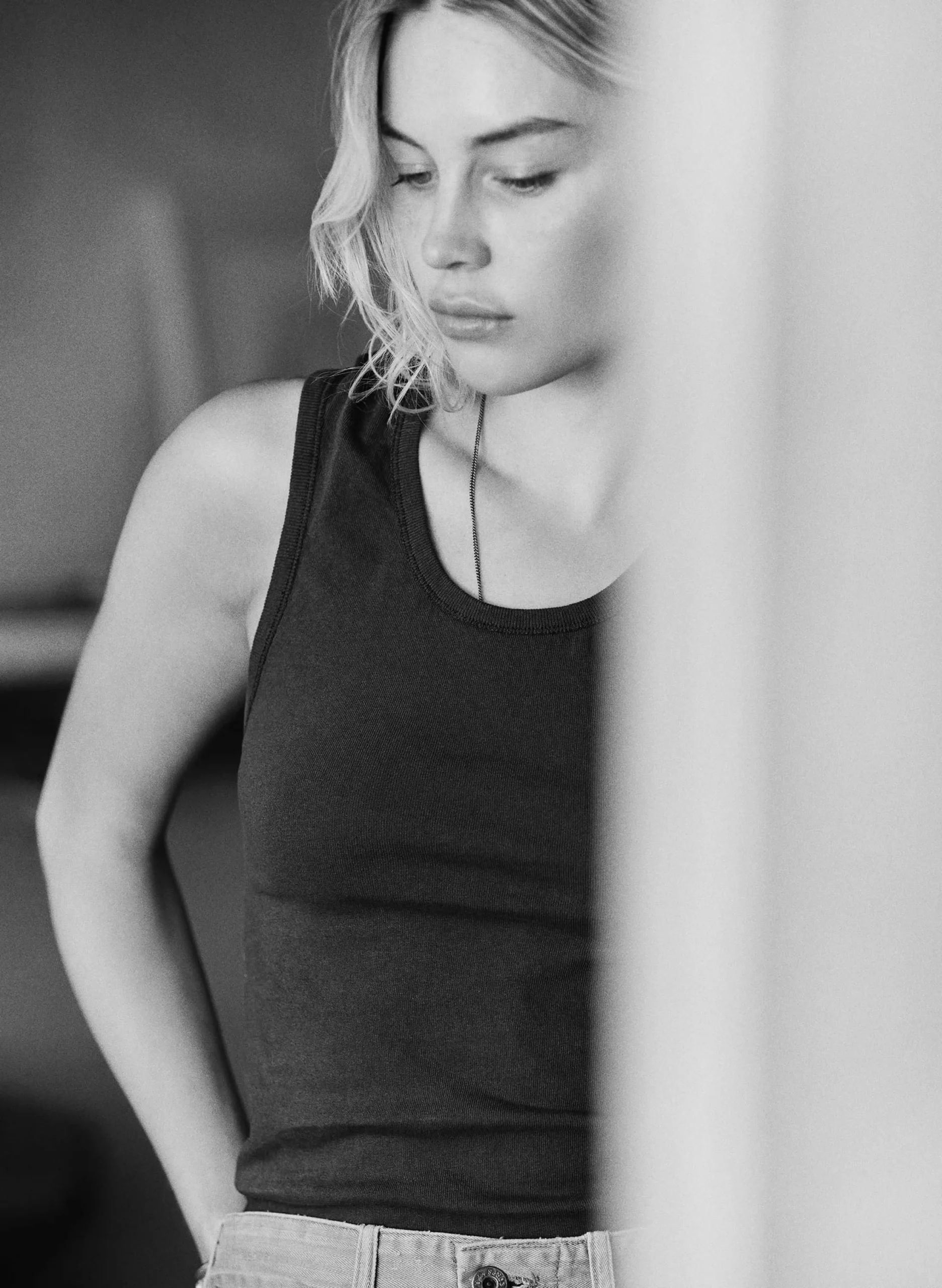 imogene + willie The Vintage Tank In Faded Black|Women Tees + Tanks