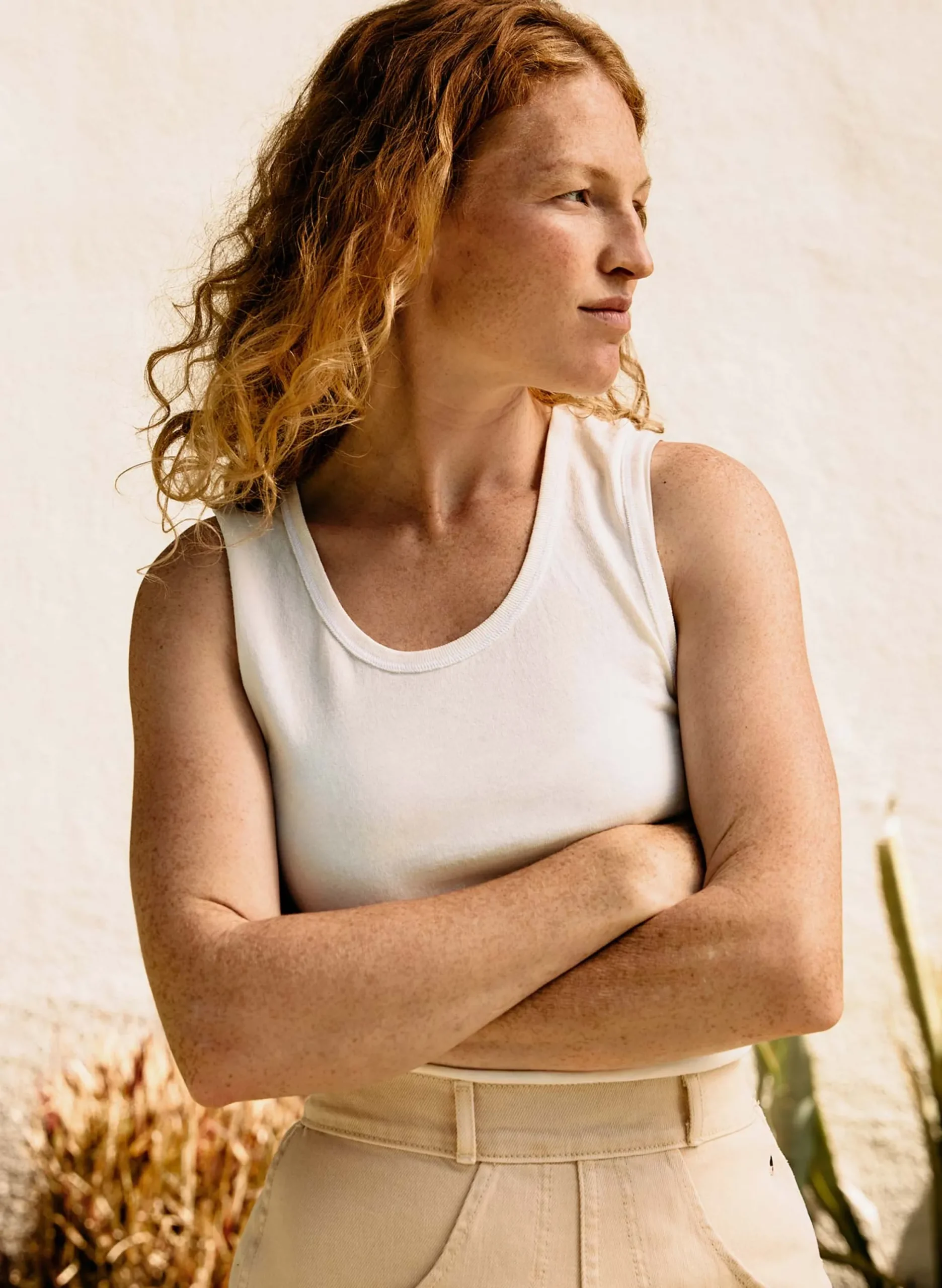 imogene + willie The Vintage Tank In Washed White|Women Tees + Tanks