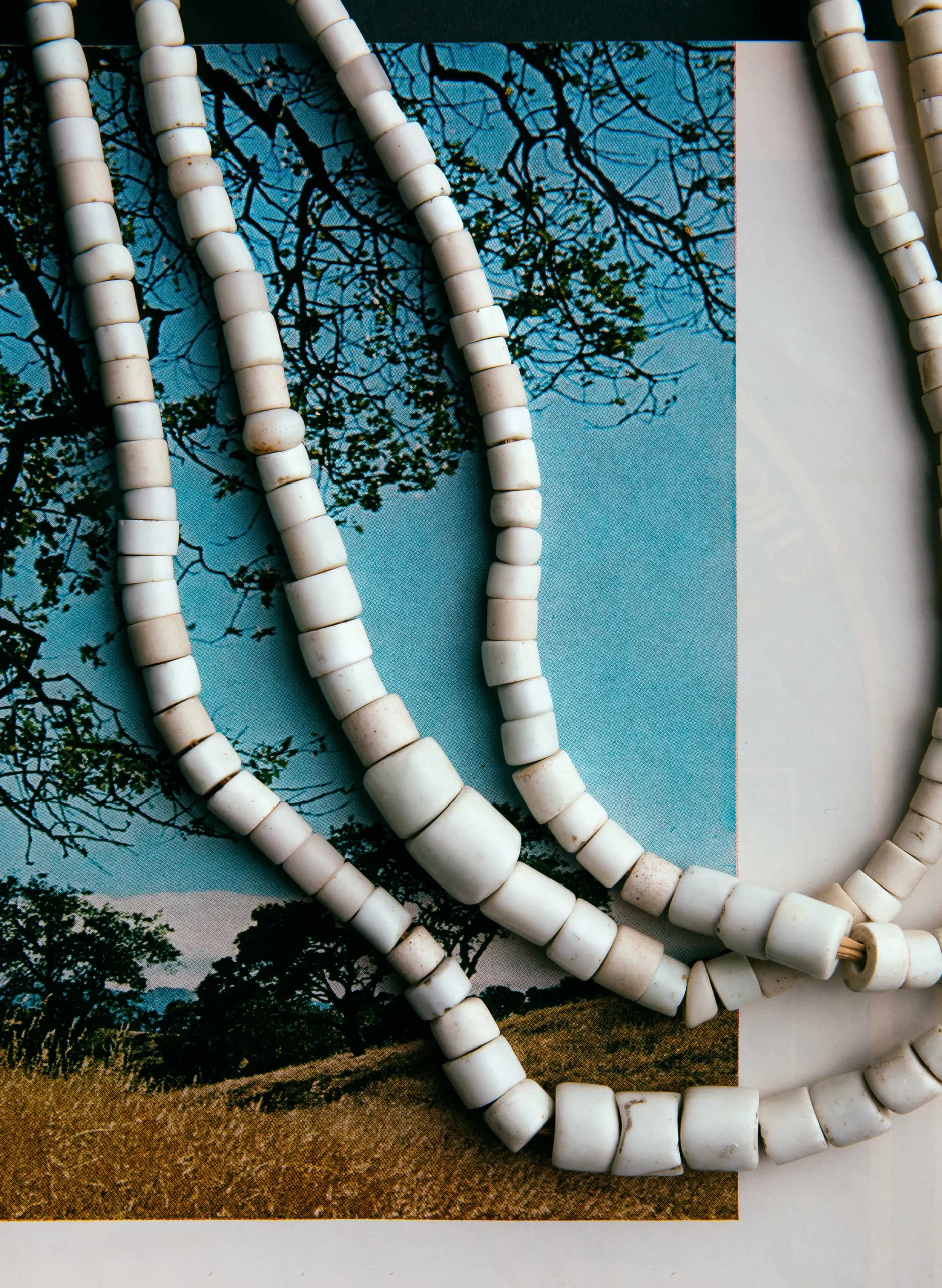 imogene + willie Vintage White Goomba Trade Bead Necklace|Women Accessories|Accessories