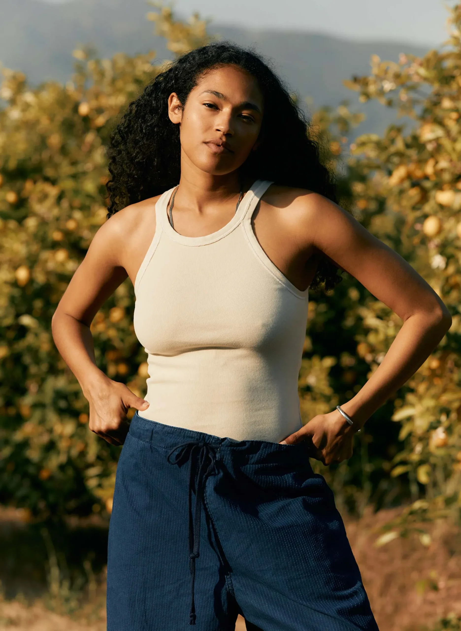 imogene + willie Vintage White Ribbed Racerback Tank|Women Tees + Tanks