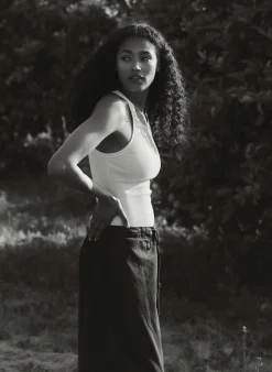 imogene + willie Vintage White Ribbed Racerback Tank|Women Tees + Tanks